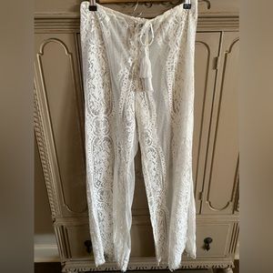 Lace swim cover-up pants